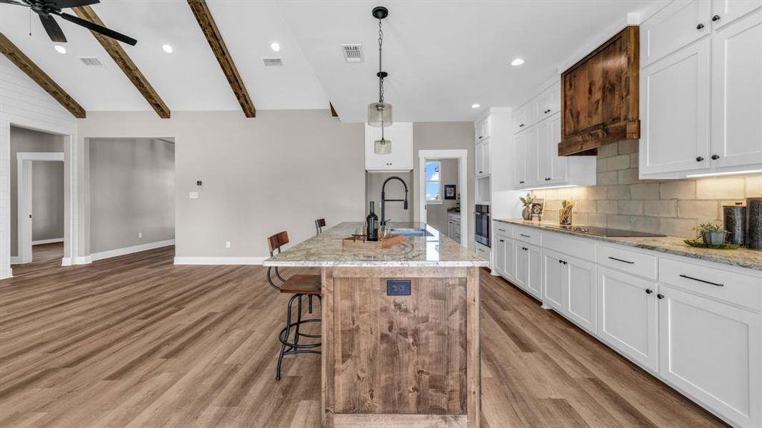 Kitchen and living area