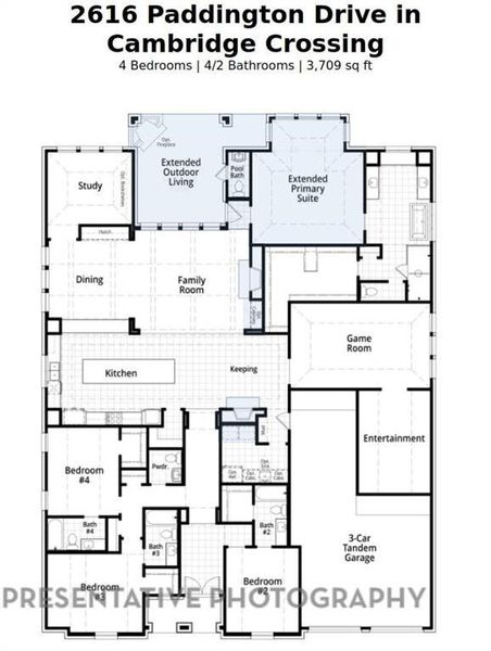 2D floor plan layout of this home in Cambridge Crossing: 74ft. lots, Celina, TX (Image 3). 2D floor plan layout of this home in Cambridge Crossing: 74ft. lots, Celina, TX (Image 3).