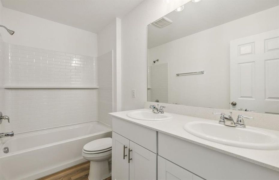 Upgraded secondary bathroom*real home pictured