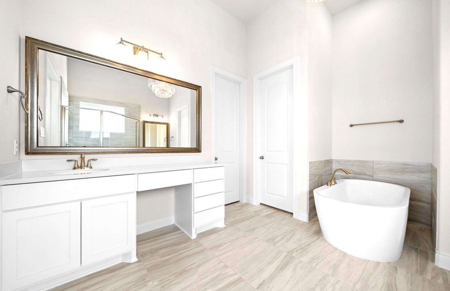 Furnished interior view inside a new home in Bridgeland 60′, Cypress (Image 13).