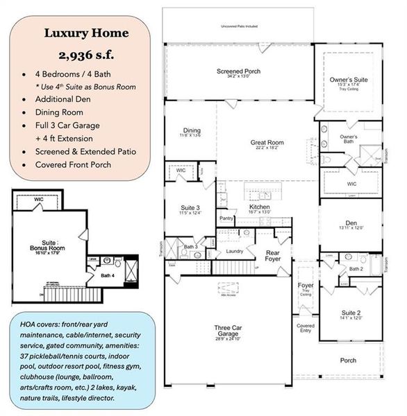 2D floor plan layout of this home in , Hoschton, GA (Image 5).