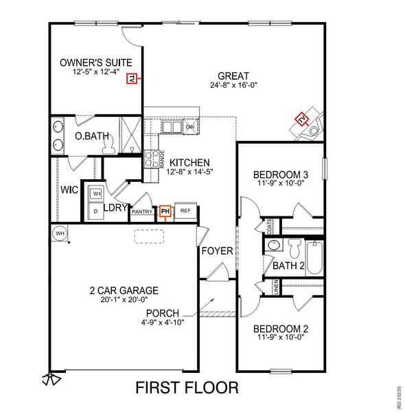 2D floor plan layout of this home in Treemont Commons, Wellford, SC (Image 5). 2D floor plan layout of this home in Treemont Commons, Wellford, SC (Image 5).