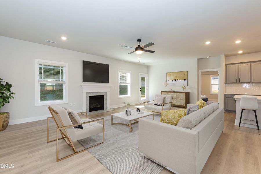 Furnished interior view inside a new home in Kelly Farms, Lillington (Image 10). Furnished interior view inside a new home in Kelly Farms, Lillington (Image 10).