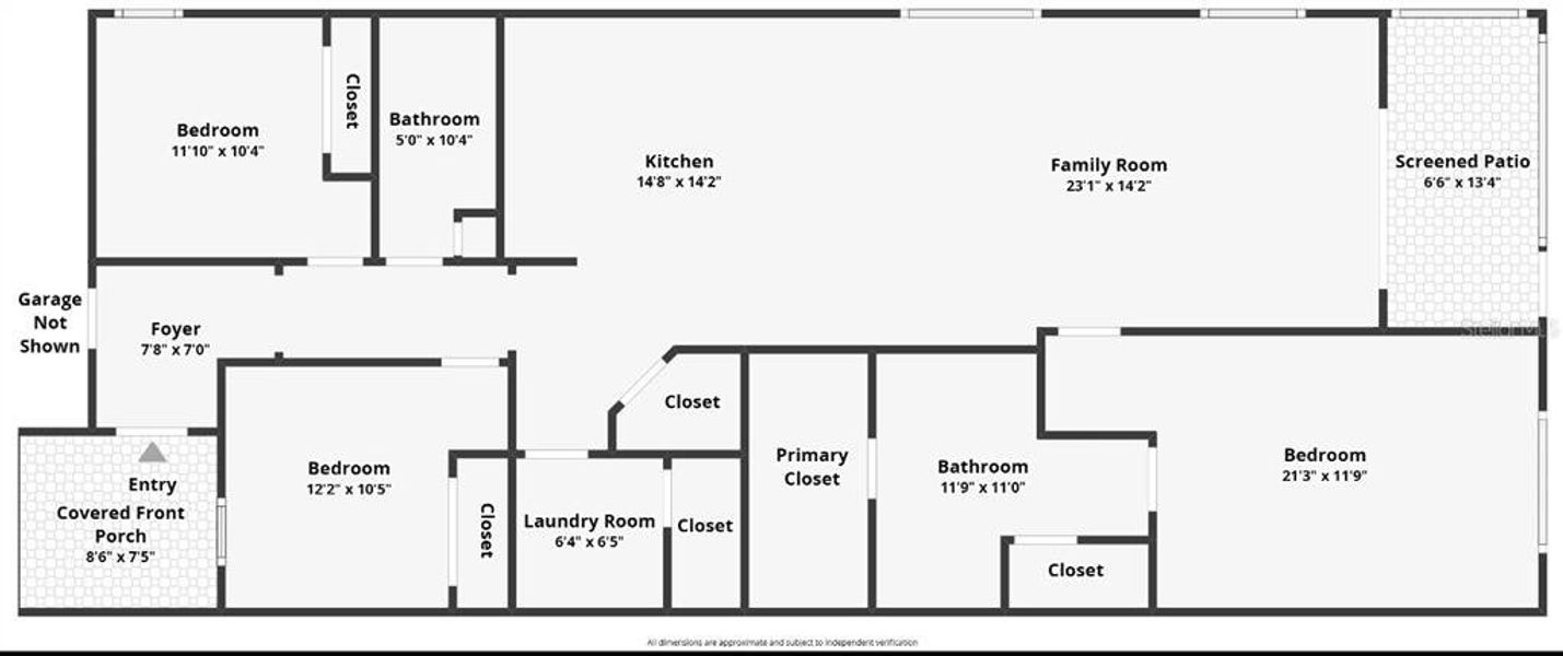 2D floor plan layout of this home in Prosperity Lakes Active Adult, Parrish, FL (Image 5).