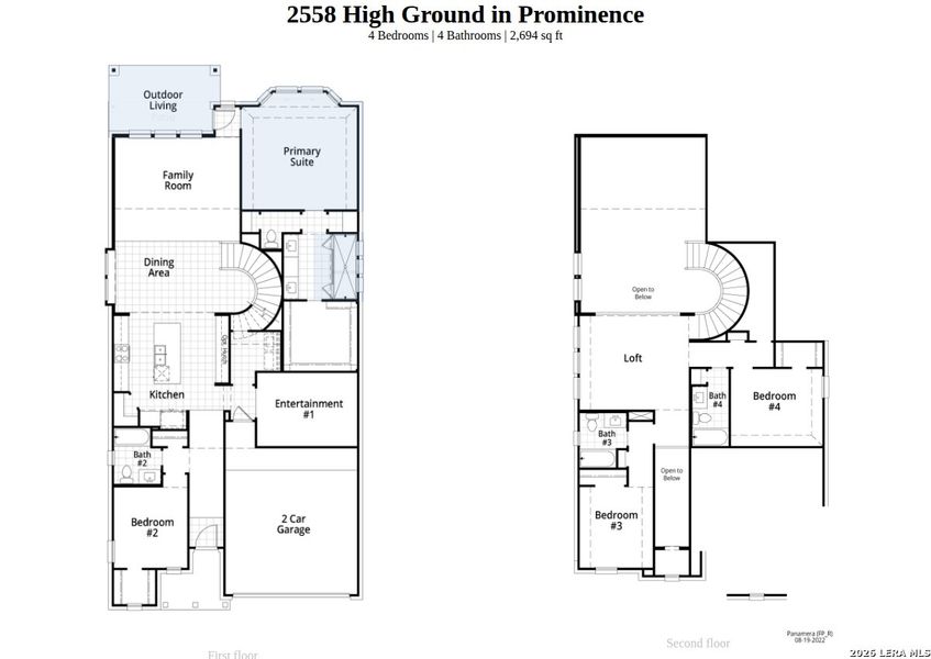 2D floor plan layout of this home in Prominence, San Antonio, TX (Image 4).