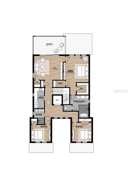 2D floor plan layout of this home in , Indian Rocks Beach, FL (Image 4).