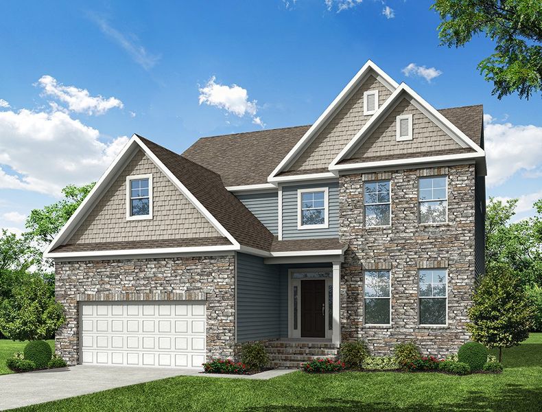 Representative exterior photo of a completed home built from the Hamilton by Eastwood Homes in Hillcrest Grove, Wendell, NC (Image 6).