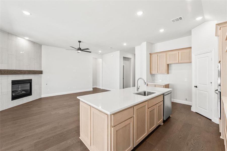 Furnished interior view inside a new home in Painted Tree Woodland District 50, McKinney (Image 7).