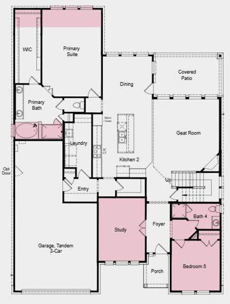 Additional Highlights Include: main floor secondary bedroom and full bathroom in place of a study, a study in place of the formal dining room, a drop-in tub in the primary bathroom, an extension to the primary bedroom and walk-in closet, and a media room added upstairs. Additional Highlights Include: main floor secondary bedroom and full bathroom in place of a study, a study in place of the formal dining room, a drop-in tub in the primary bathroom, an extension to the primary bedroom and walk-in closet, and a media room added upstairs.