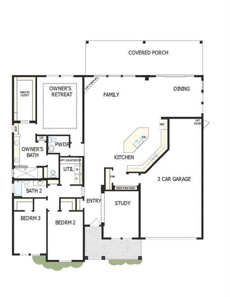 2D floor plan layout of this home in Old Mill Preserve, Dallas, GA (Image 4).