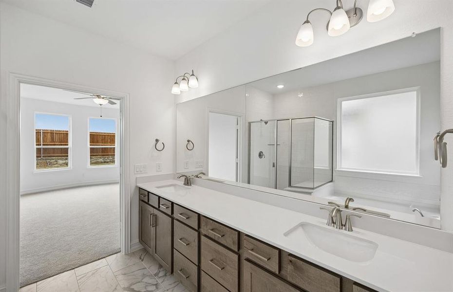 Primary suite with two vanities Primary suite with two vanities