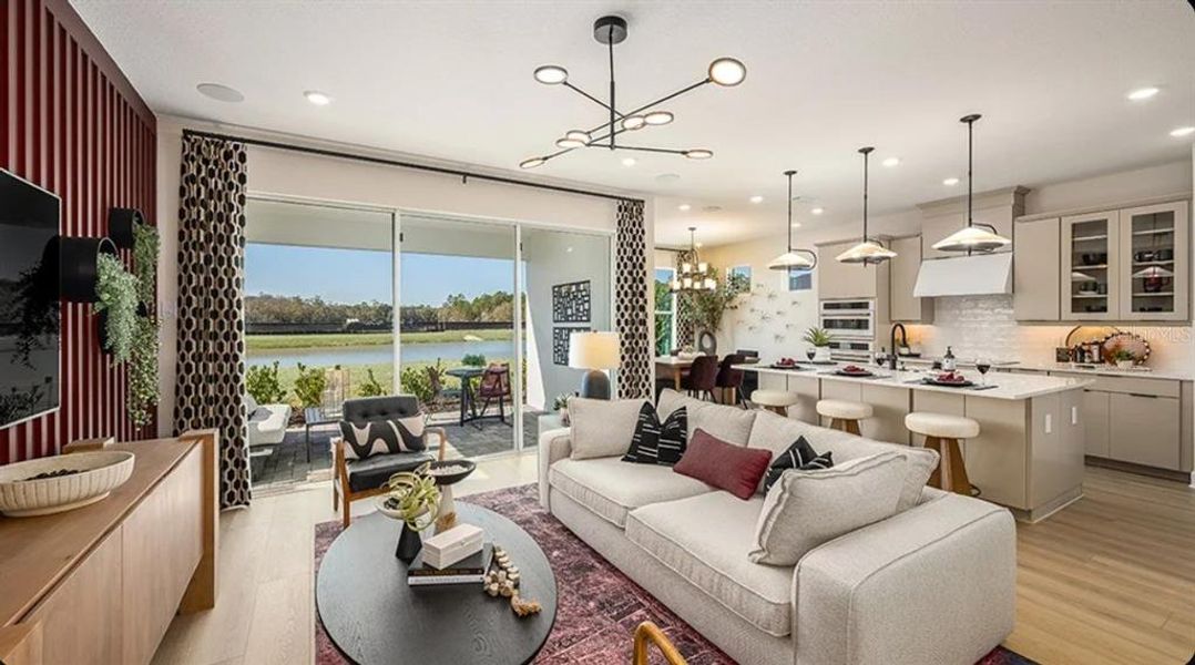 Furnished interior view inside a new home in Esplanade at Wellen Park, Englewood (Image 9).