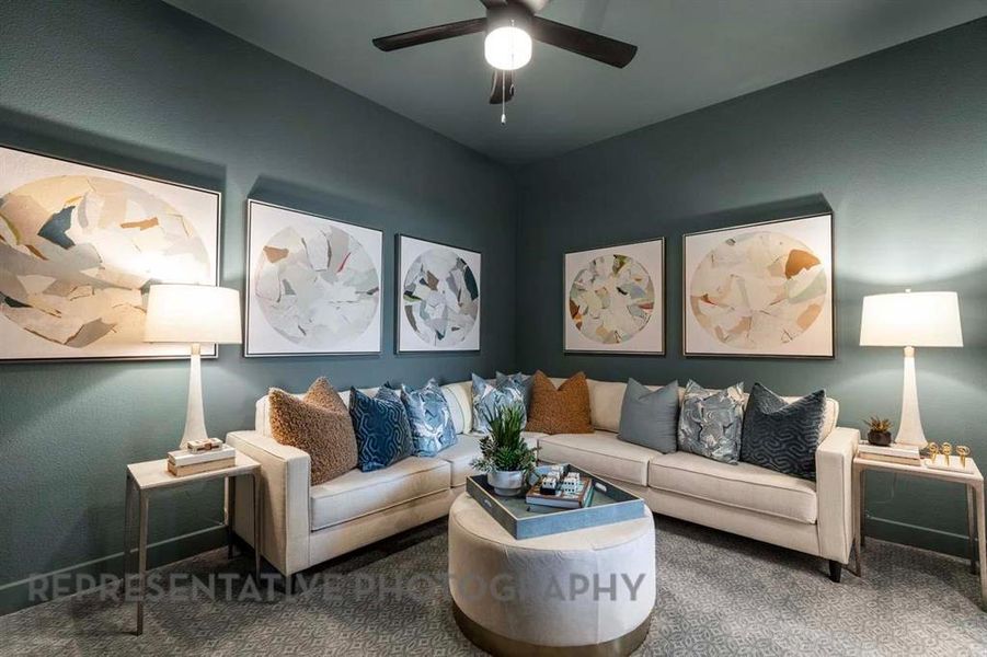 Furnished interior view inside a new home in Mustang Lakes, Celina (Image 23). Furnished interior view inside a new home in Mustang Lakes, Celina (Image 23).