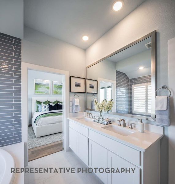 Furnished interior view inside a new home in Bridgeland Central, Cypress (Image 21).