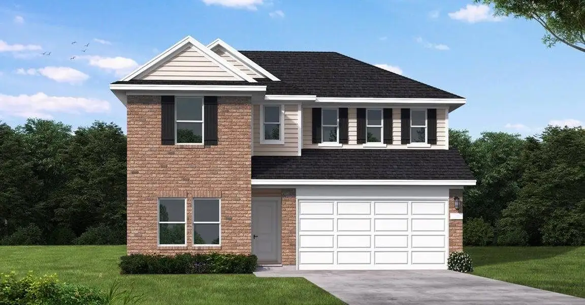 Front exterior of a new home in Windcress, Cove, TX, highlighting curb appeal (Image 1). Front exterior of a new home in Windcress, Cove, TX, highlighting curb appeal (Image 1).