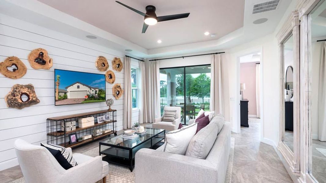 Representative furnished interior of a home built from the Allora by Taylor Morrison in Esplanade at Wellen Park, Englewood (Image 5). Representative furnished interior of a home built from the Allora by Taylor Morrison in Esplanade at Wellen Park, Englewood (Image 5).