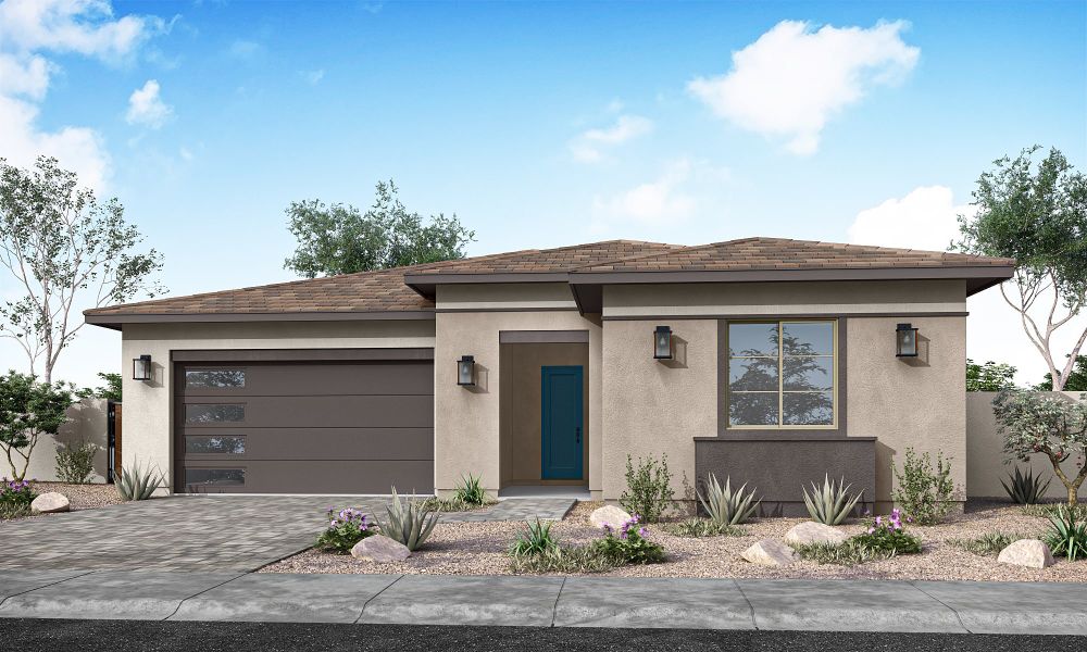 Representative exterior photo of a completed home built from the Calderwood Plan 4504 by Tri Pointe Homes in Terraza, San Tan Valley, AZ (Image 17).