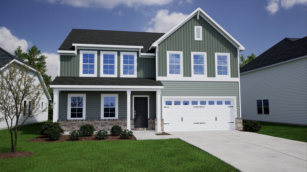 Representative exterior photo of a completed home built from the McDowell - Genesis Value Collection by Mungo Homes in Clairmont, Charlotte, NC (Image 23). Representative exterior photo of a completed home built from the McDowell - Genesis Value Collection by Mungo Homes in Clairmont, Charlotte, NC (Image 23).