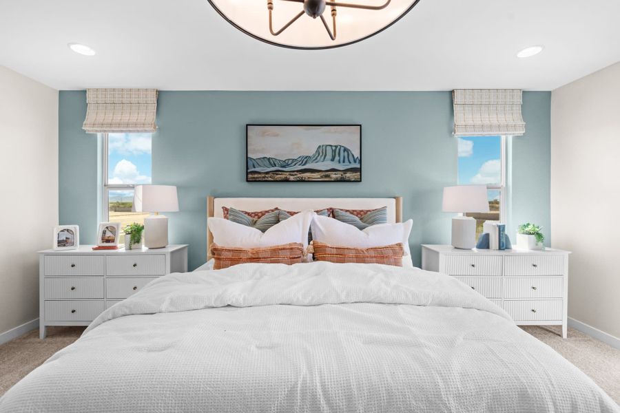 Primary Bedroom | Skyline Floorplan | Elara at Moonlight | New Homes in Maricopa, AZ by Landsea Homes