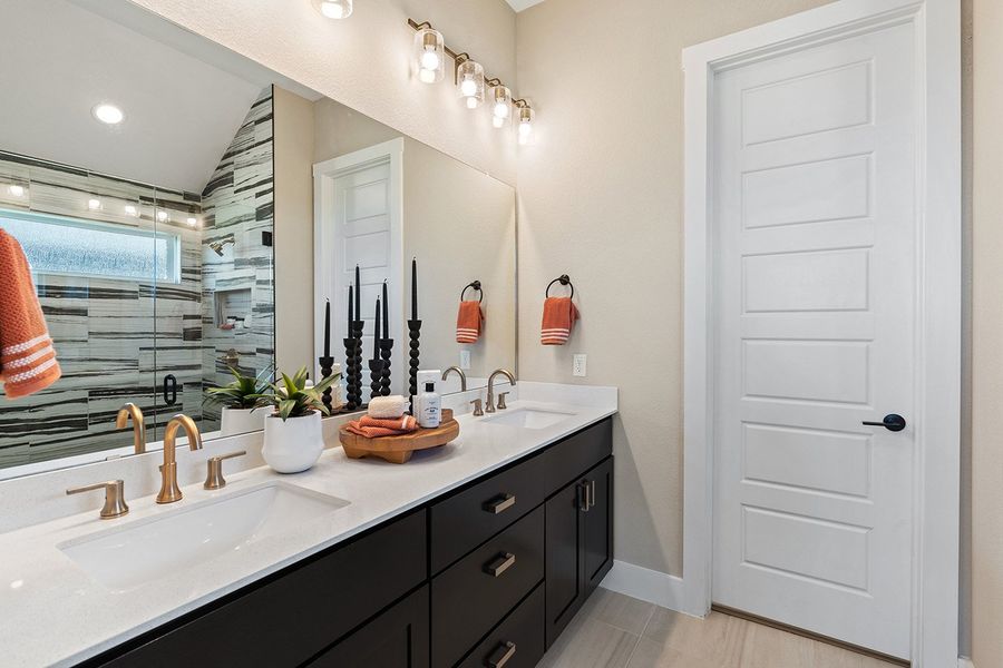 Furnished interior view inside a new home in Park Collection at Lariat, Liberty Hill (Image 26). Furnished interior view inside a new home in Park Collection at Lariat, Liberty Hill (Image 26).