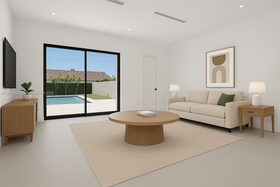 Furnished interior view inside a new home in , Miami (Image 14).