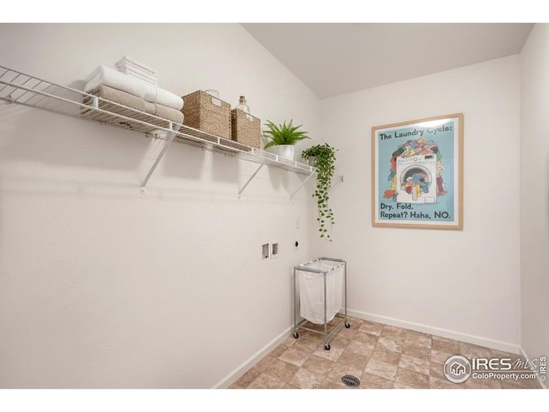 Laundry with washer and drier hookups Laundry with washer and drier hookups