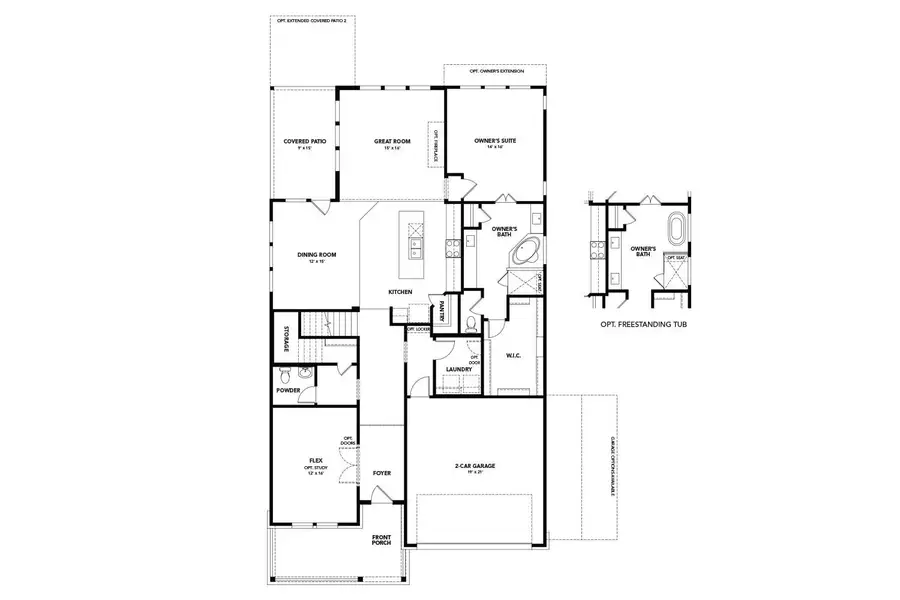 2D floor plan layout of this home in Devine Landing, Leander, TX (Image 3).
