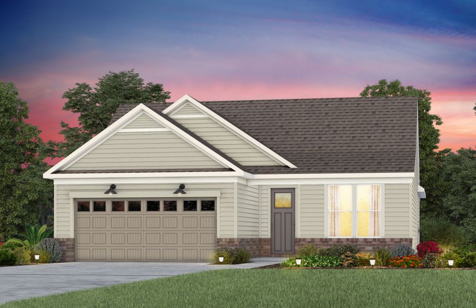 Front exterior of a new home in Carolina Riverside, Belmont, NC, highlighting curb appeal (Image 18).