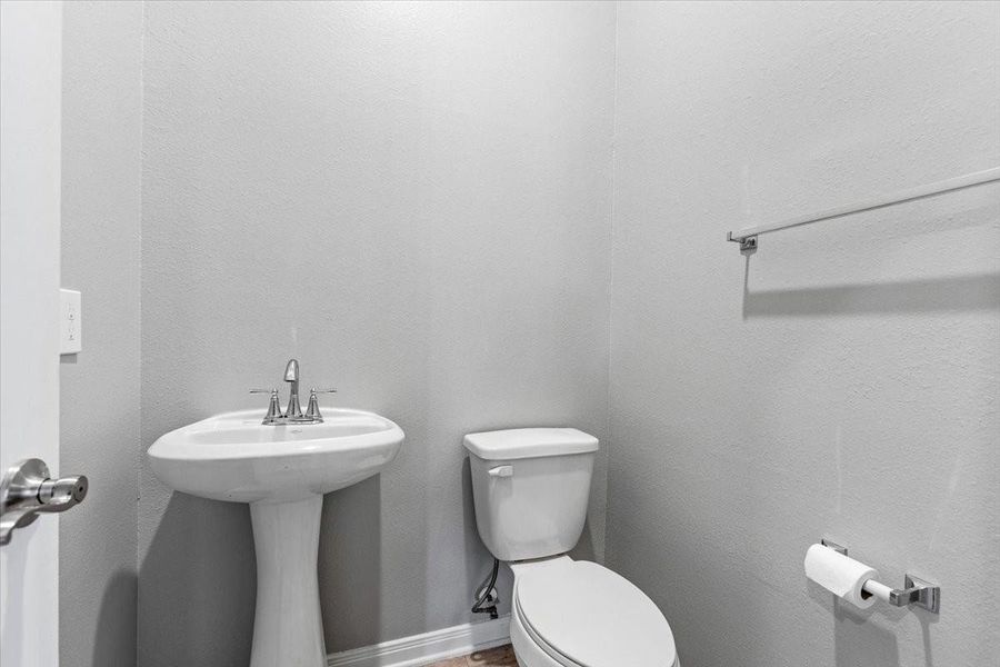 Half bath in oversized garage Half bath in oversized garage
