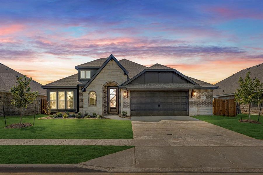 Front exterior of a new home in Maplewood, Glenn Heights, TX, highlighting curb appeal (Image 22).