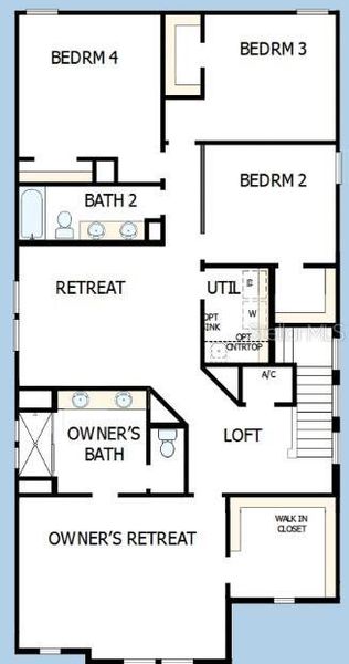2D floor plan layout of this home in Vistera of Venice – Garden Series, Nokomis, FL (Image 4).