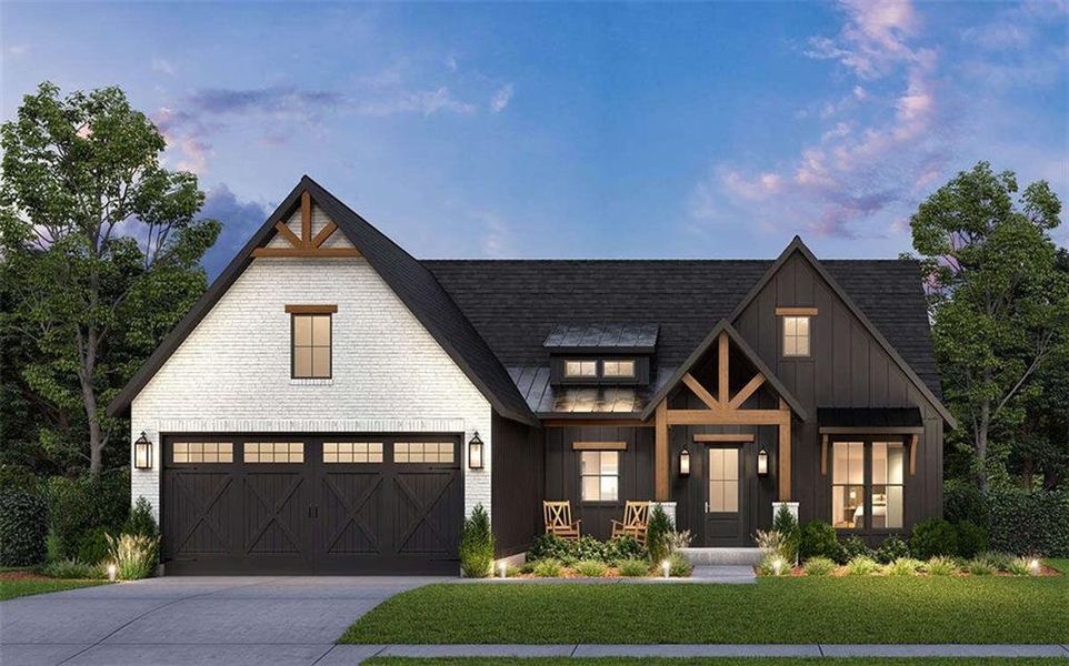 Front exterior of a new home in , Ellijay, GA, highlighting curb appeal (Image 2). Front exterior of a new home in , Ellijay, GA, highlighting curb appeal (Image 2).