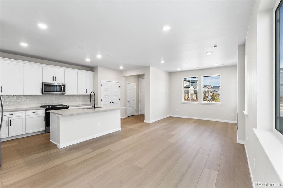 Furnished interior view inside a new home in Painted Prairie, Aurora (Image 11). Furnished interior view inside a new home in Painted Prairie, Aurora (Image 11).