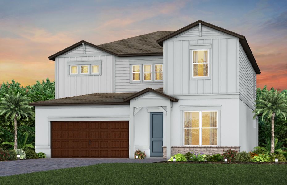 Representative exterior photo of a completed home built from the Wynfield by Pulte Homes in Vida's Way, Wesley Chapel, FL (Image 10).