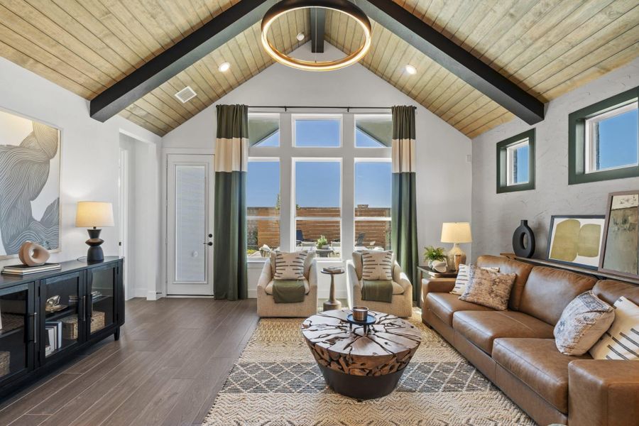 Representative furnished interior of a home built from the Aubrey by Chesmar Homes in Sienna, Missouri City (Image 41).