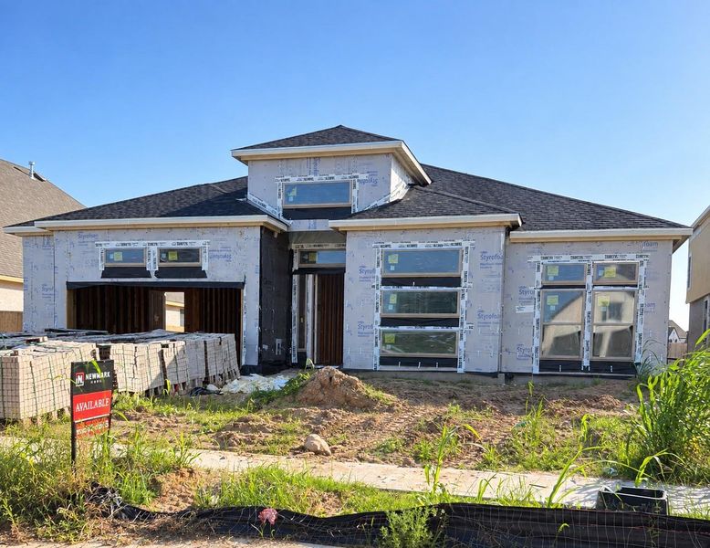 In-progress construction of a new home in Meridiana 40', 65', Manvel, TX (Image 3).