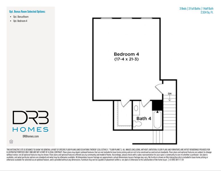 2D floor plan layout of this home in Wells Crossing, Seneca, SC (Image 4).