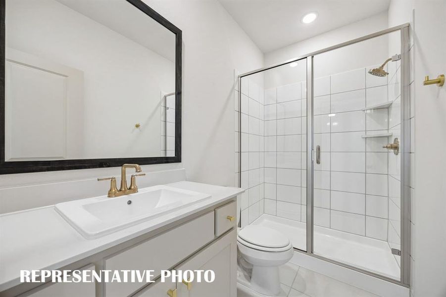 Guests will feel right at home in either of the beautifully finished guest baths in our our Remy floor plan.  REPRESENTATIVE PHOTO