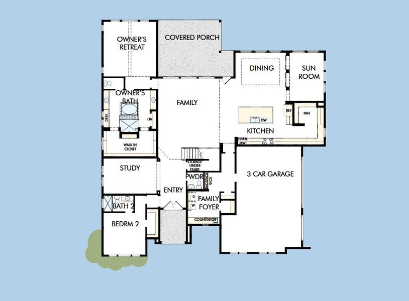 2D floor plan layout for the The Chancery by David Weekley Homes in Whyburn Estate Series, Flower Mound, TX (Image 3).
