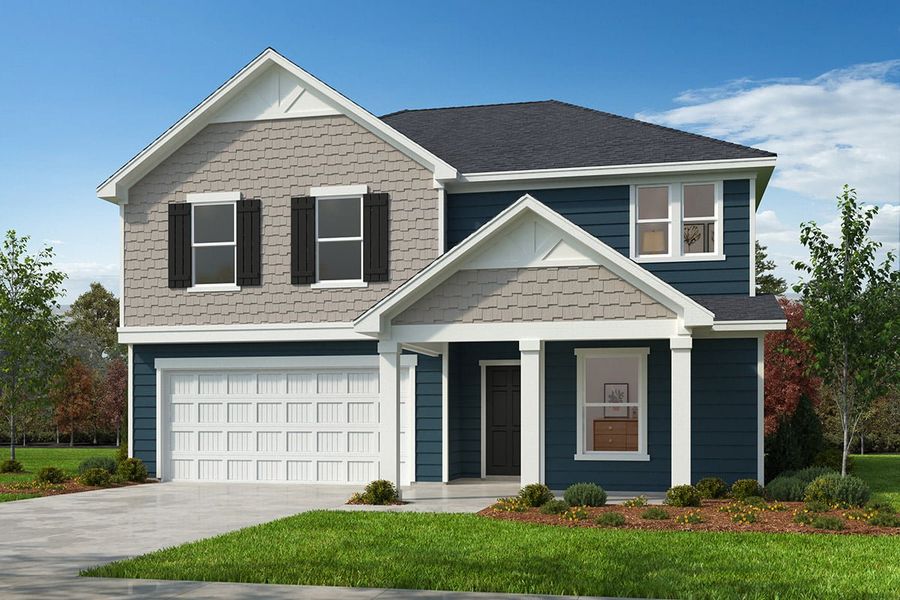 Representative exterior photo of a completed home built from the Plan 2338 Modeled by KB Home in Matthews Ridge, Lillington, NC (Image 11).