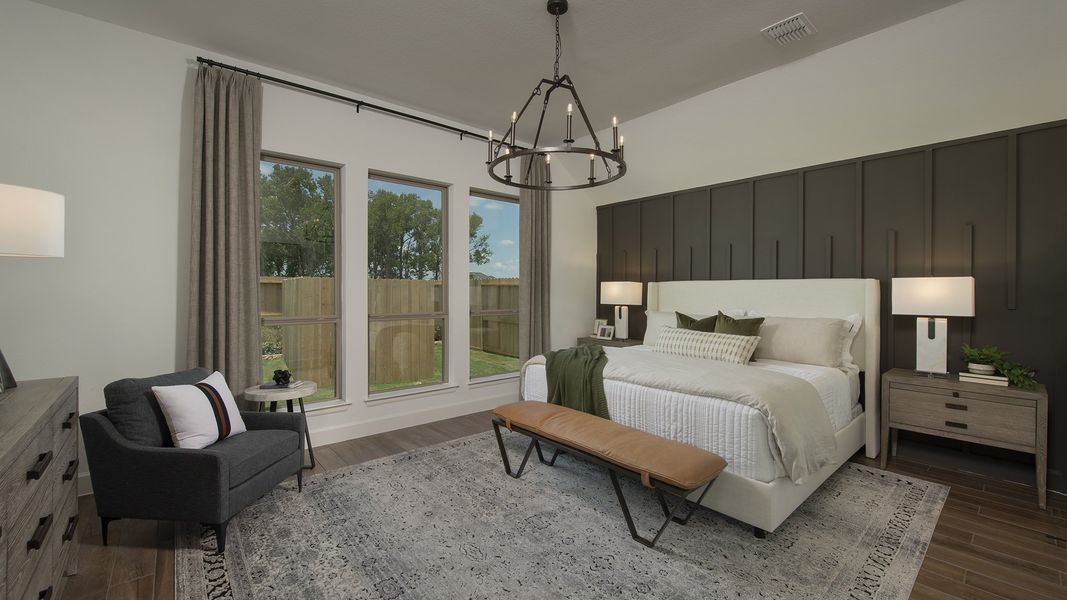 Representative furnished interior of a home built from the 2544W by Perry Homes in Grange 50', Katy (Image 6).