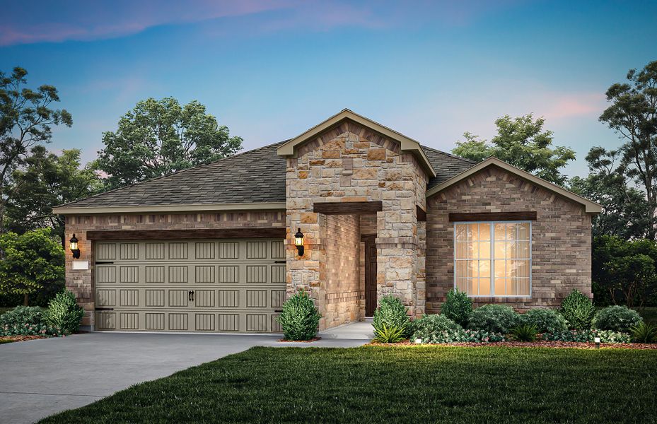 The Emory, a one-story home with 2-car garage, shown with Home Exterior 34