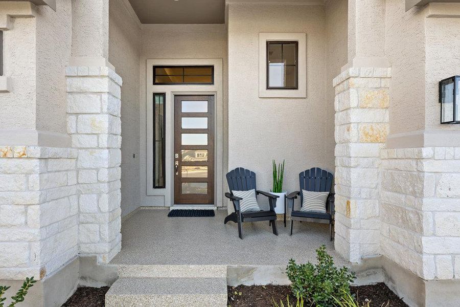 Exterior details and patio area of a home in Sweetwater, Austin (Image 2).
