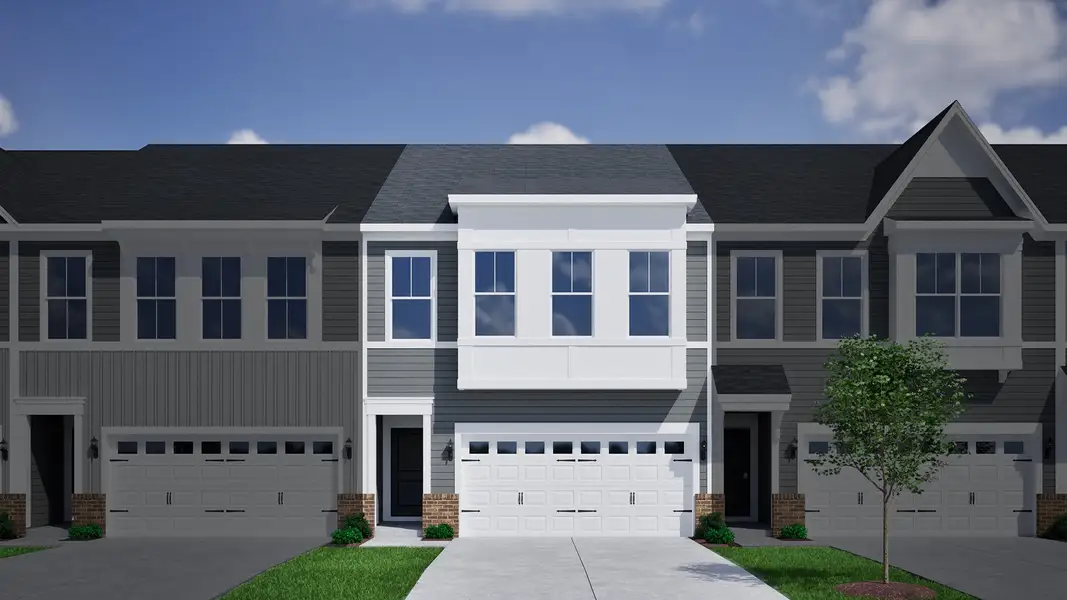 Representative exterior photo of a completed home built from the Moonflower - Vanguard Collection by Mungo Homes in Jessups Place, Greensboro, NC (Image 12). Representative exterior photo of a completed home built from the Moonflower - Vanguard Collection by Mungo Homes in Jessups Place, Greensboro, NC (Image 12).