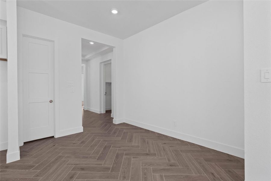 Create lasting memories around the table with family and friends in the breakfast nook! It showcases high ceilings, recessed lighting, and gorgeous tile flooring for a warm and welcoming atmosphere. Create lasting memories around the table with family and friends in the breakfast nook! It showcases high ceilings, recessed lighting, and gorgeous tile flooring for a warm and welcoming atmosphere.