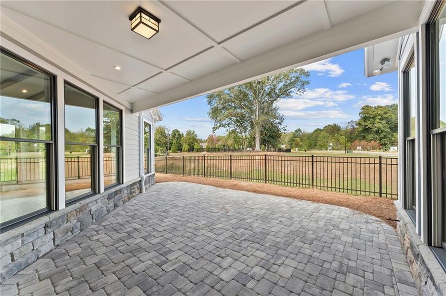 Exterior details and patio area of a home in The Courtyards at Post Road, Cumming (Image 3). Exterior details and patio area of a home in The Courtyards at Post Road, Cumming (Image 3).