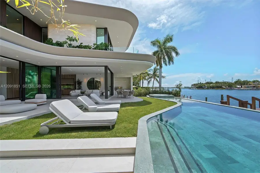 Exterior details and patio area of a home in , Miami Beach (Image 1). Exterior details and patio area of a home in , Miami Beach (Image 1).