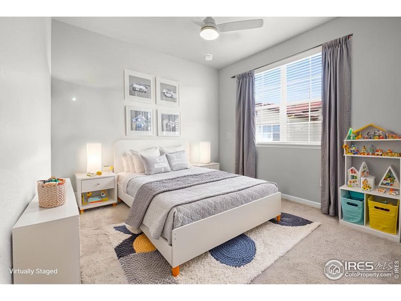 Second bedroom - Digitally Staged as an Kids Bedroom option 2. Second bedroom - Digitally Staged as an Kids Bedroom option 2.