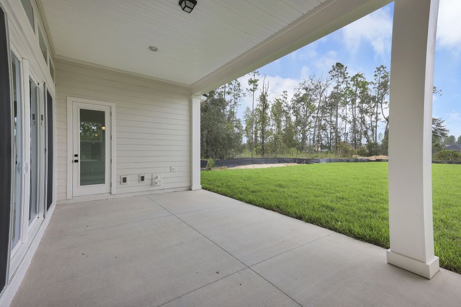 Representative exterior details of a home built from the Avondale II by Riverside Homes in Hidden Creek at SilverLeaf, St. Augustine (Image 47). Representative exterior details of a home built from the Avondale II by Riverside Homes in Hidden Creek at SilverLeaf, St. Augustine (Image 47).