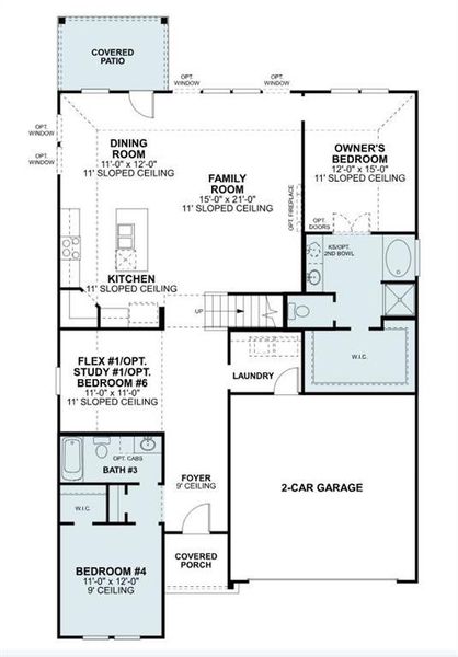 2D floor plan layout of this home in Sanderos, Fort Worth, TX (Image 3).